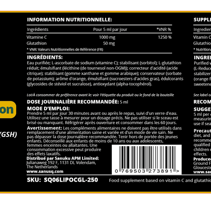 Liposomale Vitamine C met Glutathion - 250ml